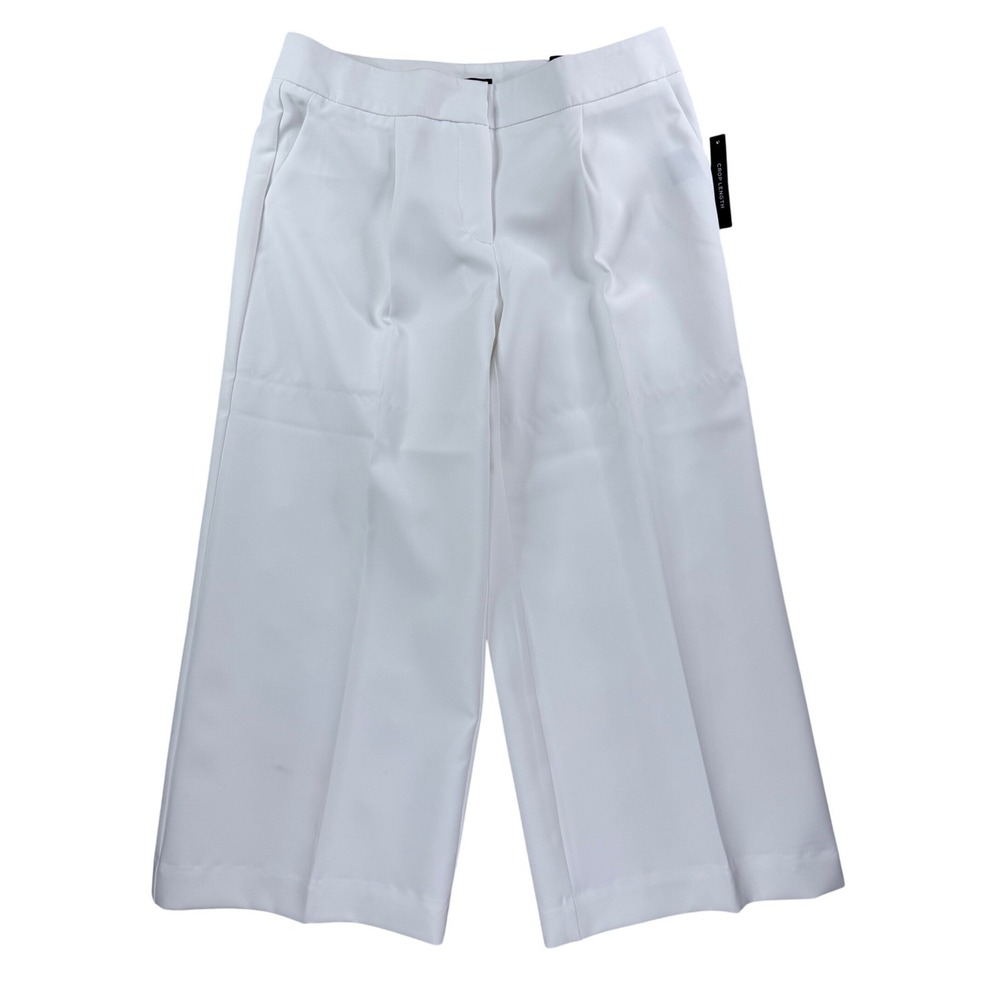 Worthington Modern Fit Wide Leg Crop Pants White‎ Size 6 NWT RPCHN010006